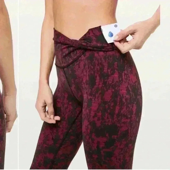 Lululemon Wunder Under Hi-Rise Tight Scatter Blossom Jacquard Garnet Black sz 4 - Picture 6 of 9